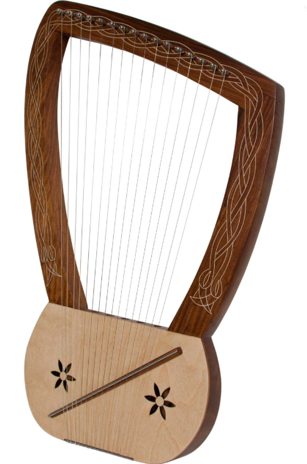 25 Inch Lyre Harp 16 String w/String Set, Gig Bag and Tuner