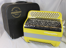 Load image into Gallery viewer, Maugein Lemon Yellow Chromatic Button Accordion C System MM 64 80
