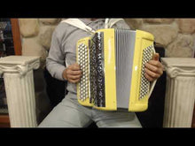 Load and play video in Gallery viewer, Maugein Lemon Yellow Chromatic Button Accordion C System MM 64 80
