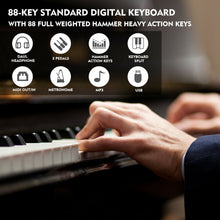 Load image into Gallery viewer, 88-Key Weighted Digital Keyboard Piano w/ Stand, Pedals, MP3, Cover (Brown)
